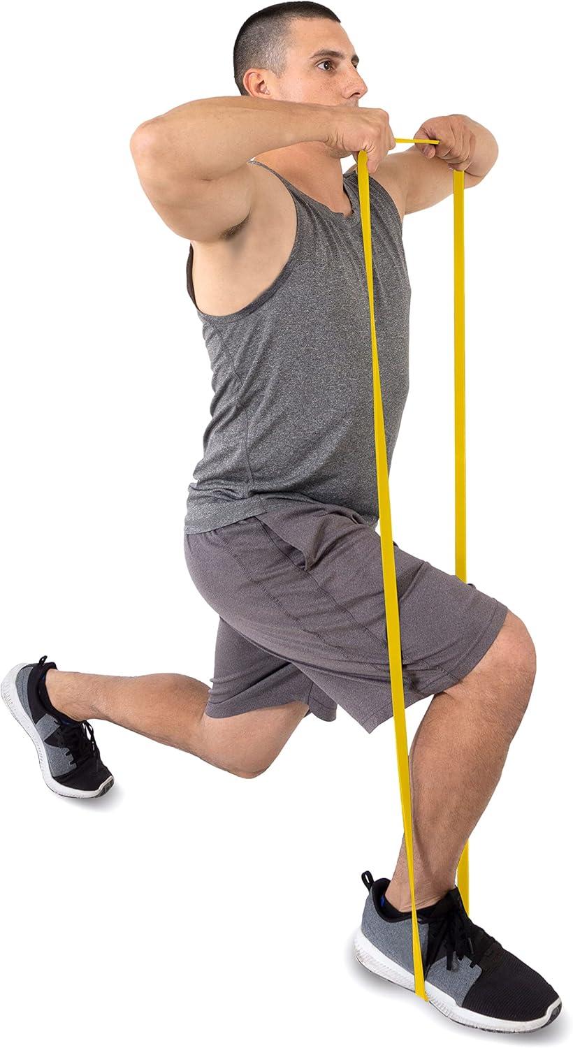 imageProsourceFit Xfit Power Resistance Bands Heavy Duty 41 Long for CrossTraining Assisted PullUps Powerlifting Mobility Full Body Workouts and StretchingYellow 10 to 35lbs