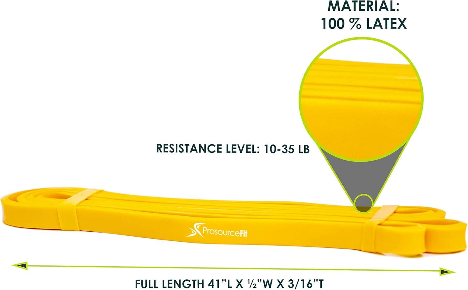 imageProsourceFit Xfit Power Resistance Bands Heavy Duty 41 Long for CrossTraining Assisted PullUps Powerlifting Mobility Full Body Workouts and StretchingYellow 10 to 35lbs
