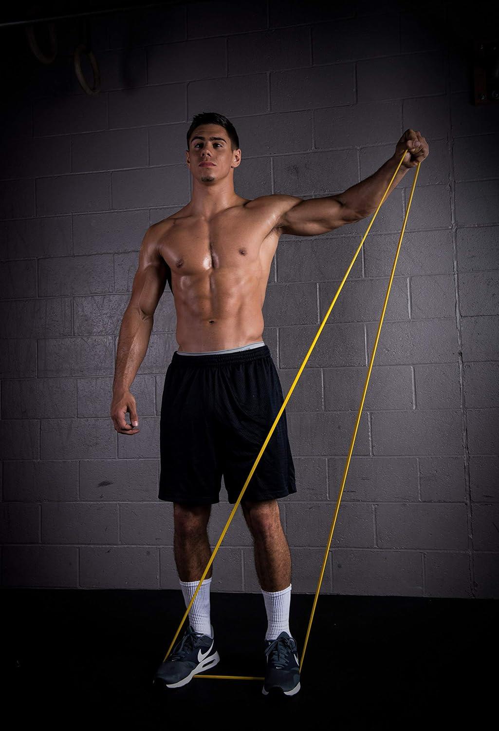 imageProsourceFit Xfit Power Resistance Bands Heavy Duty 41 Long for CrossTraining Assisted PullUps Powerlifting Mobility Full Body Workouts and StretchingYellow 10 to 35lbs