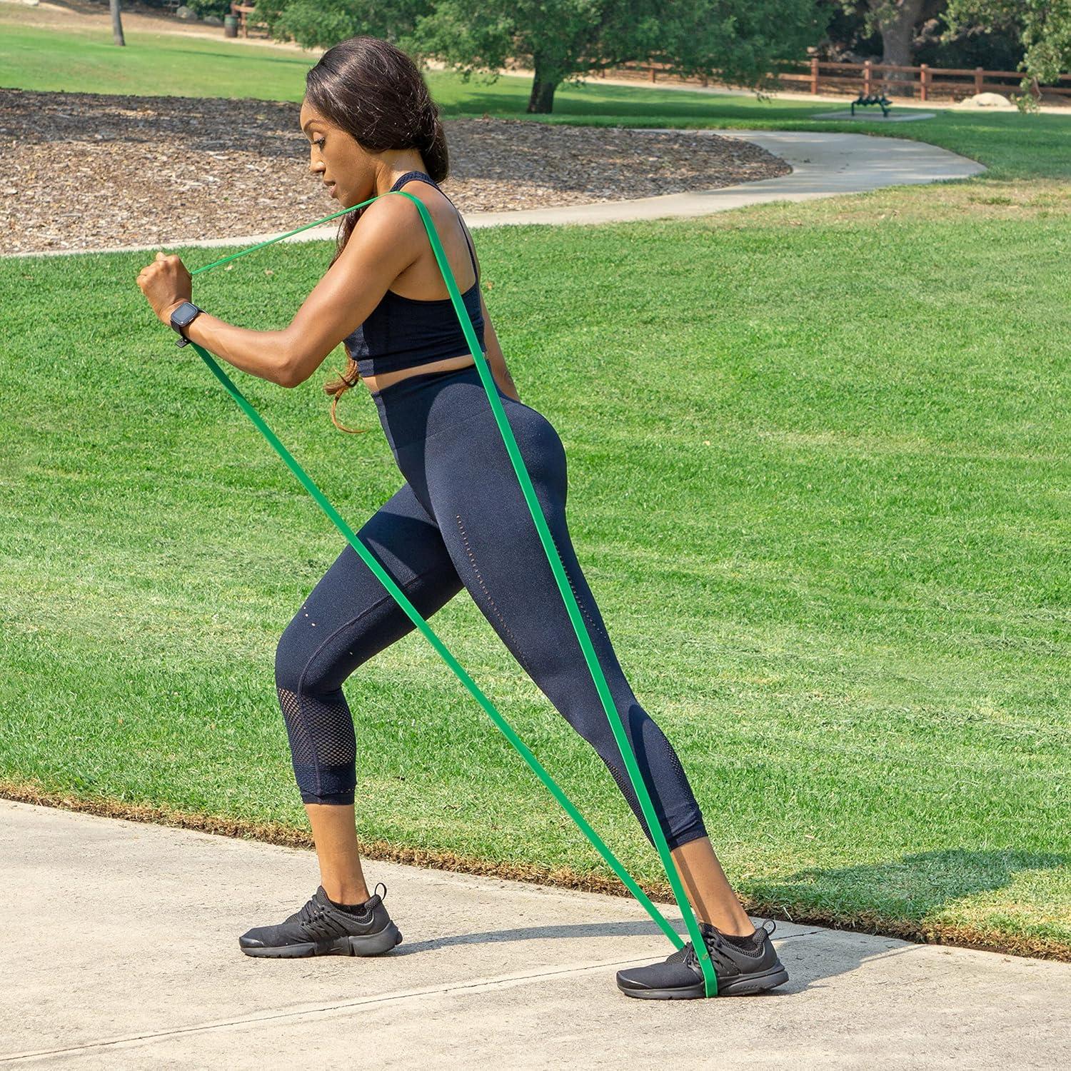 imageProsourceFit Xfit Power Resistance Bands Heavy Duty 41 Long for CrossTraining Assisted PullUps Powerlifting Mobility Full Body Workouts and StretchingGreen 30 to 50 lbs