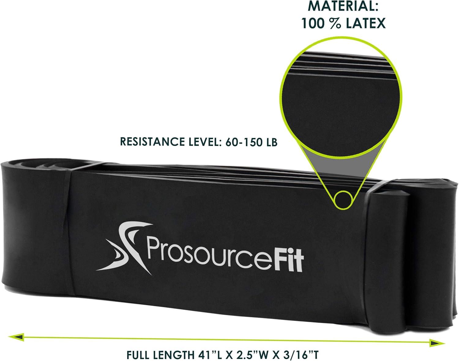imageProsourceFit Xfit Power Resistance Bands Heavy Duty 41 Long for CrossTraining Assisted PullUps Powerlifting Mobility Full Body Workouts and StretchingBlack 60 to 150lbs
