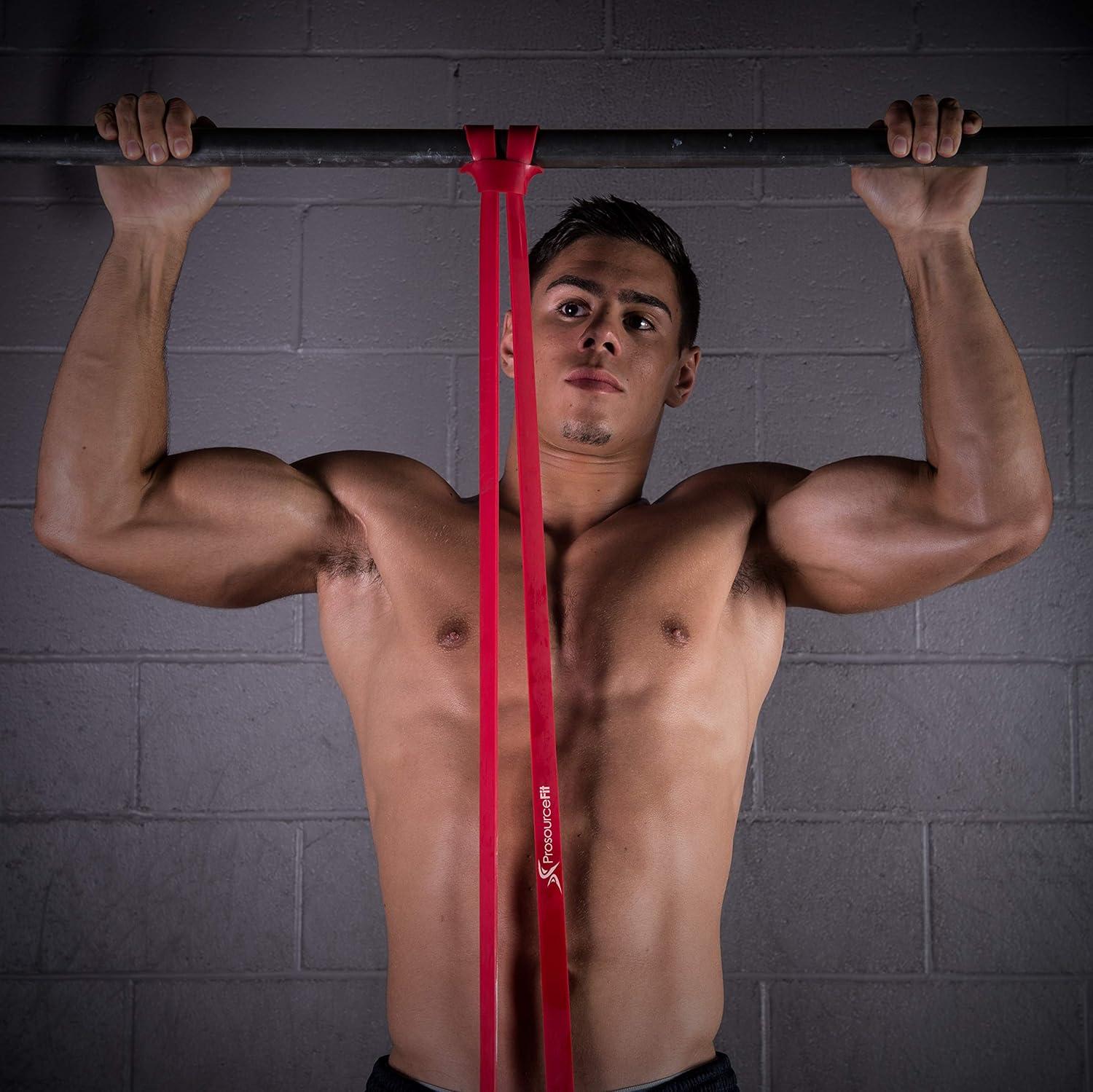 imageProsourceFit Xfit Power Resistance Bands Heavy Duty 41 Long for CrossTraining Assisted PullUps Powerlifting Mobility Full Body Workouts and StretchingGreen 30 to 50 lbs