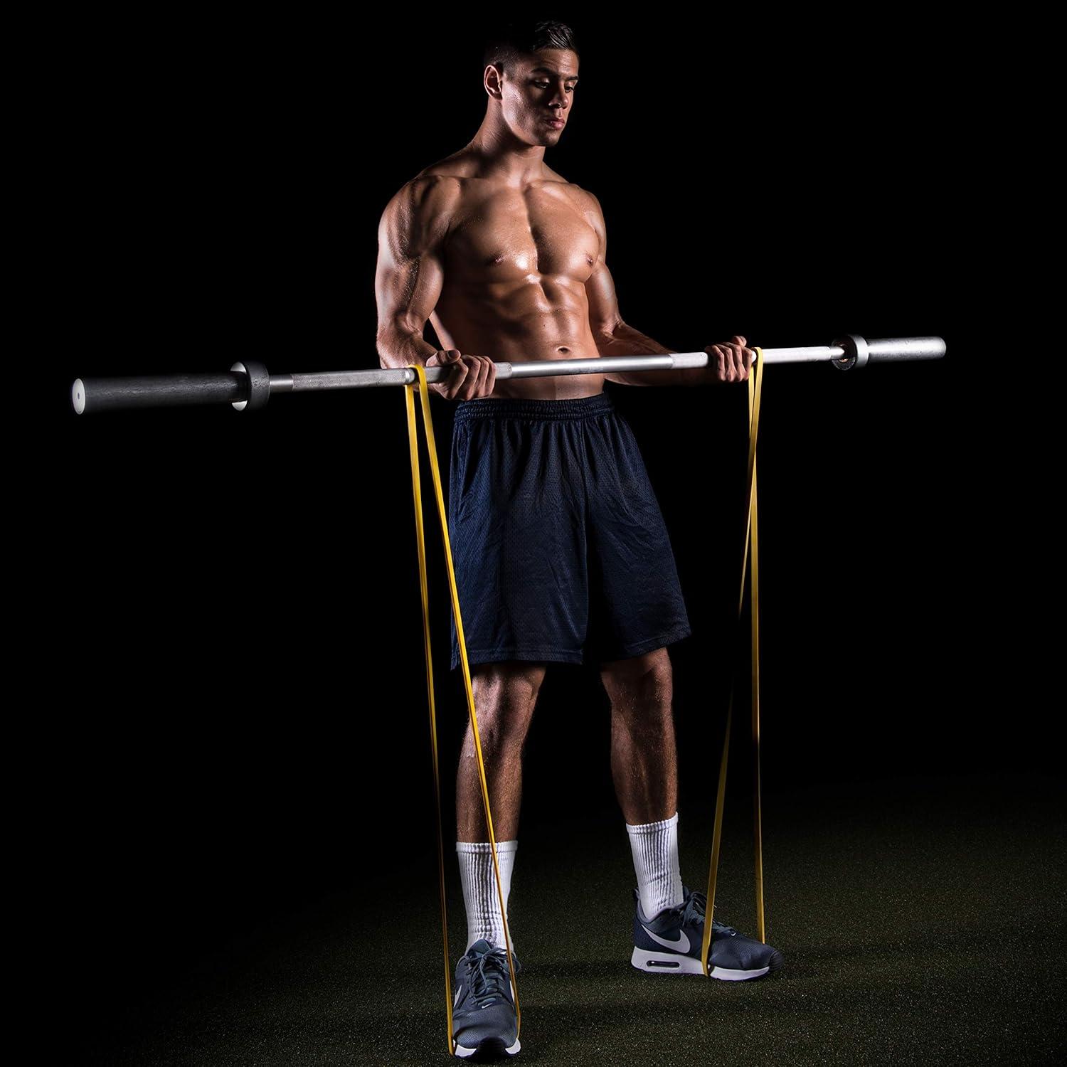 imageProsourceFit Xfit Power Resistance Bands Heavy Duty 41 Long for CrossTraining Assisted PullUps Powerlifting Mobility Full Body Workouts and StretchingYellow 10 to 35lbs