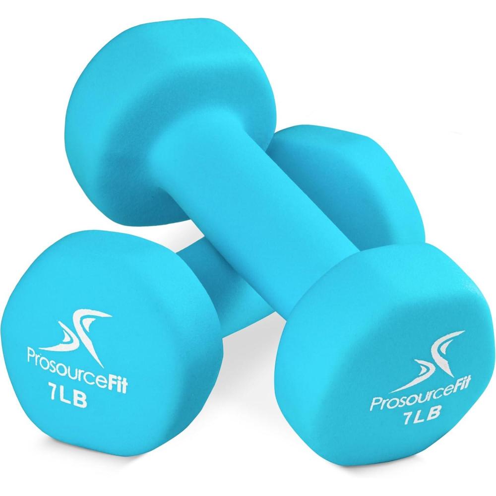 imageProsourceFit Neoprene Dumbbell Coated for NonSlip Grip 10 lbAqua  7LB