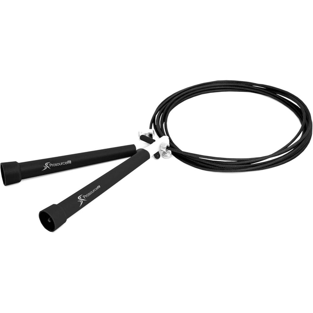 imageProsourceFit Speed Jump Rope 10 Adjustable Length Super Fast Turning for Cardio BoxingBlack