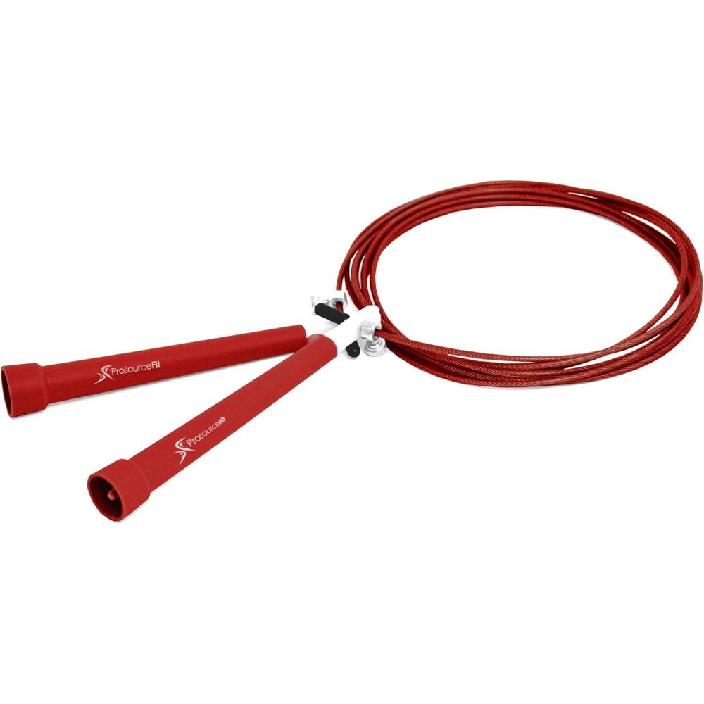 imageProsourceFit Speed Jump Rope 10 Adjustable Length Super Fast Turning for Cardio BoxingRed
