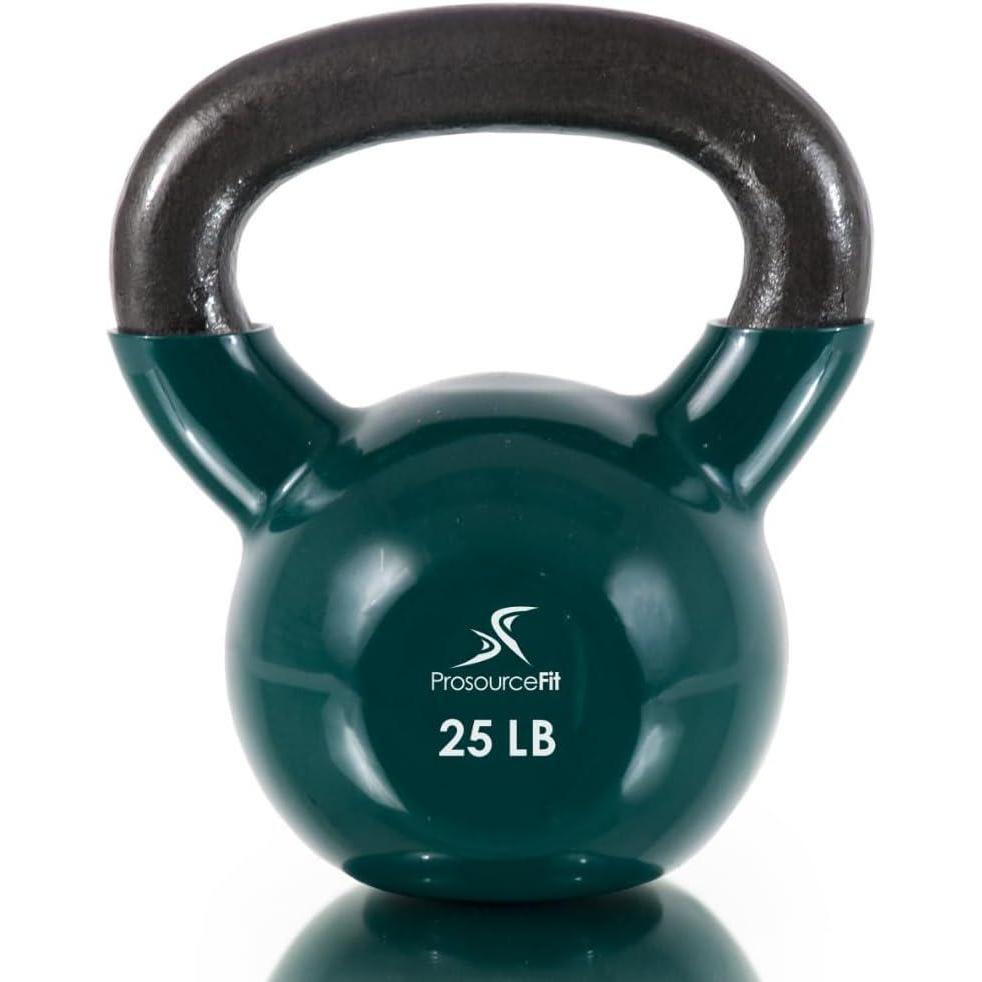 imageProsourceFit Vinyl Coated Cast Iron Kettlebells for Full Body Fitness WorkoutsGreen