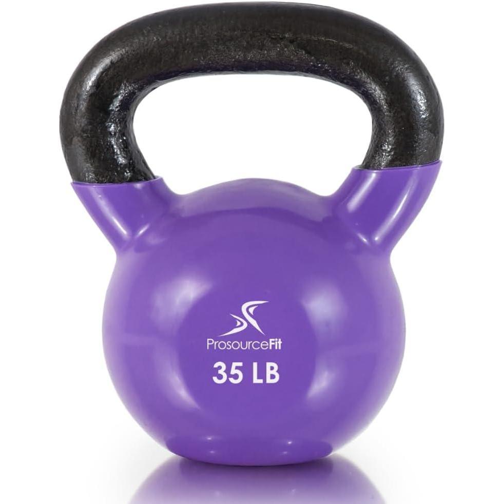 imageProsourceFit Vinyl Coated Cast Iron Kettlebells for Full Body Fitness WorkoutsPurple