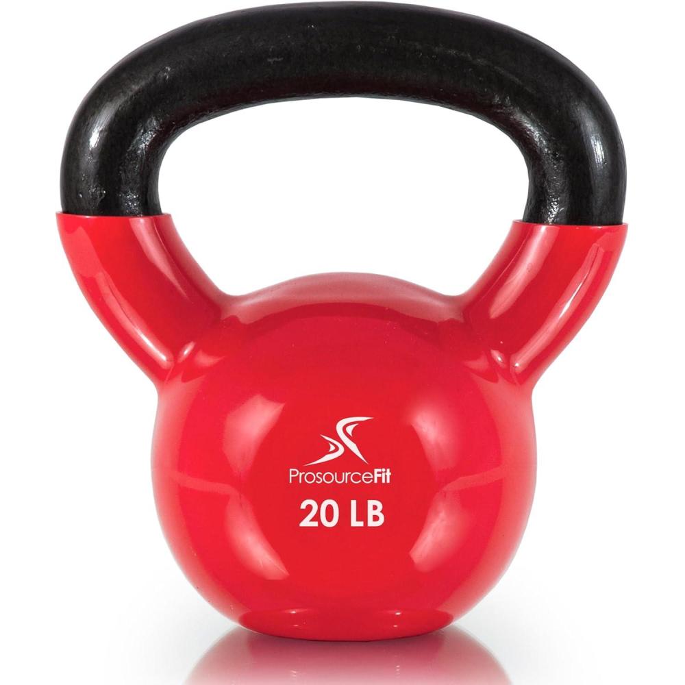 imageProsourceFit Vinyl Coated Cast Iron Kettlebells for Full Body Fitness WorkoutsRed