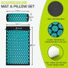 imageProsourceFit Acupressure Mat and Pillow Set for BackNeck Pain Relief and Muscle Relaxation Large  GreenWhiteLarge  BlackAqua