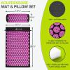 imageProsourceFit Acupressure Mat and Pillow Set for BackNeck Pain Relief and Muscle Relaxation Large  GreenWhiteLarge  BlackPink