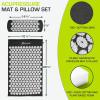 imageProsourceFit Acupressure Mat and Pillow Set for BackNeck Pain Relief and Muscle Relaxation Large  GreenWhiteLarge  BlackWhite