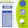 imageProsourceFit Acupressure Mat and Pillow Set for BackNeck Pain Relief and Muscle Relaxation Large  GreenWhiteLarge  BlueWhite