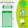 imageProsourceFit Acupressure Mat and Pillow Set for BackNeck Pain Relief and Muscle Relaxation Large  GreenWhiteLarge  GreenWhite