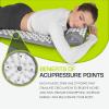 imageProsourceFit Acupressure Mat and Pillow Set for BackNeck Pain Relief and Muscle Relaxation Large  GreenWhiteLarge  GreyWhite
