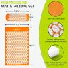 imageProsourceFit Acupressure Mat and Pillow Set for BackNeck Pain Relief and Muscle Relaxation Large  GreenWhiteLarge  OrangeWhite