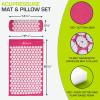 imageProsourceFit Acupressure Mat and Pillow Set for BackNeck Pain Relief and Muscle Relaxation Large  GreenWhiteLarge  PinkWhite
