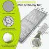 imageProsourceFit Acupressure Mat and Pillow Set for BackNeck Pain Relief and Muscle Relaxation Large  GreenWhiteXL  GreyWhite