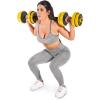 imageProsourceFit Adjustable Dumbbell ampamp Barbell Weight Set 2in1 Free Weights Available 44Lbs Home Gym EquipmentYellow 22lb
