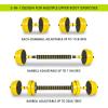 imageProsourceFit Adjustable Dumbbell ampamp Barbell Weight Set 2in1 Free Weights Available 44Lbs Home Gym EquipmentYellow 22lb