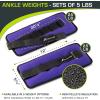 imageProsourceFit Ankle Wrist and Arm Leg Weights Adjustable Strap Adjustable Weight for Men and WomenPurple 25lb