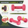 imageProsourceFit Neoprene Dumbbell Coated for NonSlip Grip 10 lbPink  1LB