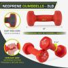 imageProsourceFit Neoprene Dumbbell Coated for NonSlip Grip 10 lbRed3lb