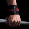 imageProsourceFit Pair of Barbell Weight Lifting Wrist Wraps Support with Thumb Loop RedRed