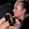 imageProsourceFit Pair of Barbell Weight Lifting Wrist Wraps Support with Thumb Loop RedYellow