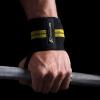 imageProsourceFit Pair of Barbell Weight Lifting Wrist Wraps Support with Thumb Loop RedYellow