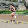 imageProsourceFit Raised Speed ampamp Agility Ladder with 6 Collapsible Hurdles for Footwork Football ampamp Soccer Elevated Training Workout Equipment