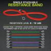 imageProsourceFit Single Stackable Resistance Bands with Door Anchor and Exercise Guide 812 LB Heavy Duty Fitness Tube for FullBody Exercises and Home WorkoutsRed  8 LB to 12 LB Resistance Level