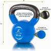 imageProsourceFit Vinyl Coated Cast Iron Kettlebells for Full Body Fitness WorkoutsBlue