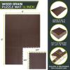 imageProsourceFit Wood Grain Puzzle Mat 12in 6 EVA Foam Interlocking Floor Tiles 24SQ FT for Secure Indoor Room Workout Flooring and Playmat Dark OakDark Walnut  24 Sq Ft  6 Tiles