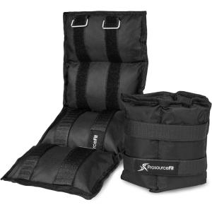 imageProsourceFit Ankle Wrist and Arm Leg Weights Adjustable Strap Adjustable Weight for Men and WomenBlack 5lb