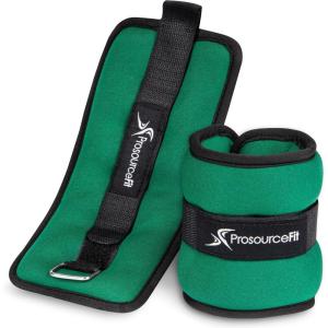 imageProsourceFit Ankle Wrist and Arm Leg Weights Adjustable Strap Adjustable Weight for Men and WomenGreen 1lb
