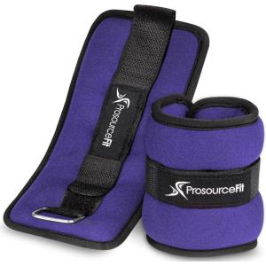 imageProsourceFit Ankle Wrist and Arm Leg Weights Adjustable Strap Adjustable Weight for Men and WomenPurple 25lb