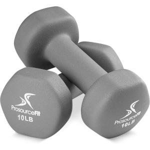 imageProsourceFit Neoprene Dumbbell Coated for NonSlip Grip 10 lbGrey  10LB