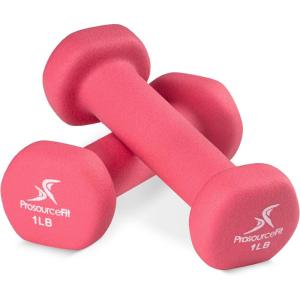 imageProsourceFit Neoprene Dumbbell Coated for NonSlip Grip 10 lbPink  1LB