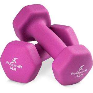 imageProsourceFit Neoprene Dumbbell Coated for NonSlip Grip 10 lbPurple  5LB