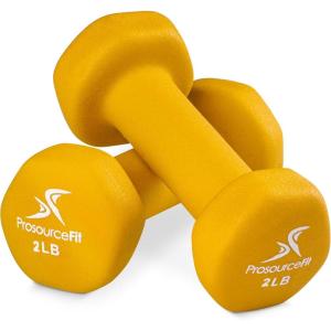 imageProsourceFit Neoprene Dumbbell Coated for NonSlip Grip 10 lbYellow  2LB