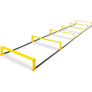 imageProsourceFit Raised Speed ampamp Agility Ladder with 6 Collapsible Hurdles for Footwork Football ampamp Soccer Elevated Training Workout Equipment
