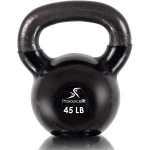 imageProsourceFit Vinyl Coated Cast Iron Kettlebells for Full Body Fitness WorkoutsBlack