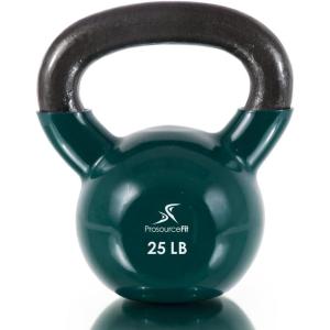 imageProsourceFit Vinyl Coated Cast Iron Kettlebells for Full Body Fitness WorkoutsGreen
