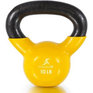imageProsourceFit Vinyl Coated Cast Iron Kettlebells for Full Body Fitness WorkoutsYellow  10LB