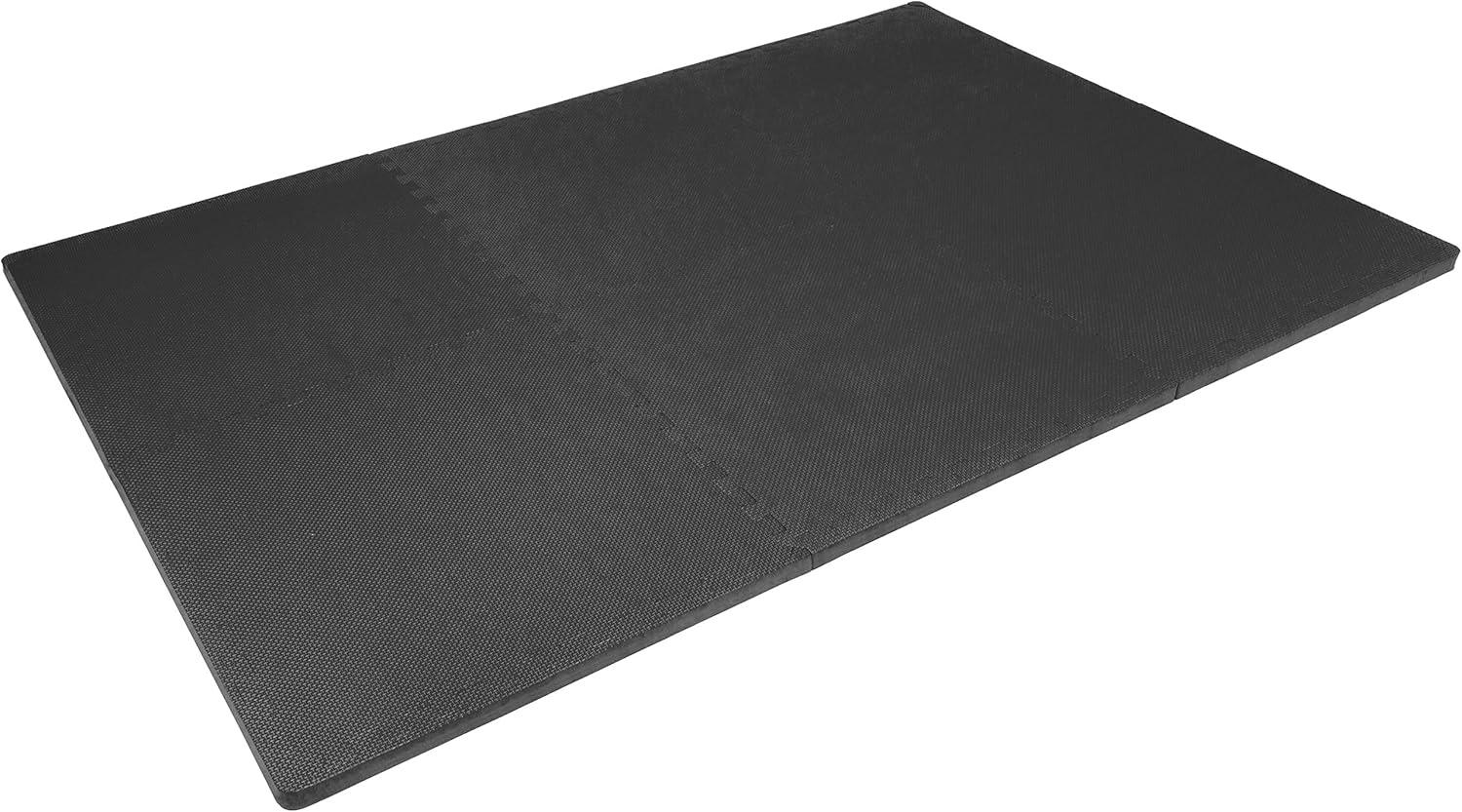 imageProsourceFit Extra Thick Puzzle Exercise Mat  EVA Foam Interlocking Tiles for Protective Cushioned Workout Flooring for Home and Gym Equipment Black  34 inch  24 Sq Ft  6 TilesBlack  1 Inch  24 Sq Ft  6 Tiles