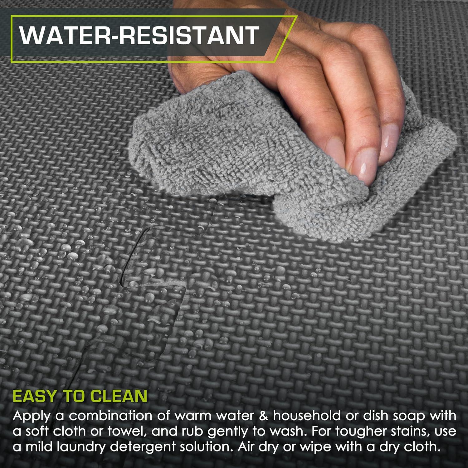 imageProsourceFit Extra Thick Puzzle Exercise Mat  EVA Foam Interlocking Tiles for Protective Cushioned Workout Flooring for Home and Gym Equipment Black  34 inch  24 Sq Ft  6 TilesGrey  1 Inch  24 Sq Ft  6 Tiles