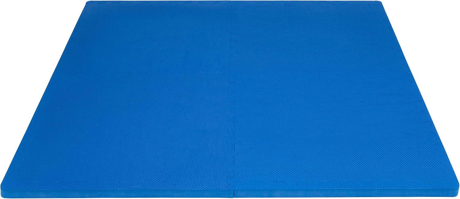 imageProsourceFit Extra Thick Puzzle Exercise Mat  EVA Foam Interlocking Tiles for Protective Cushioned Workout Flooring for Home and Gym Equipment Black  34 inch  24 Sq Ft  6 TilesBlue  1 Inch  24 Sq Ft  6 Tiles