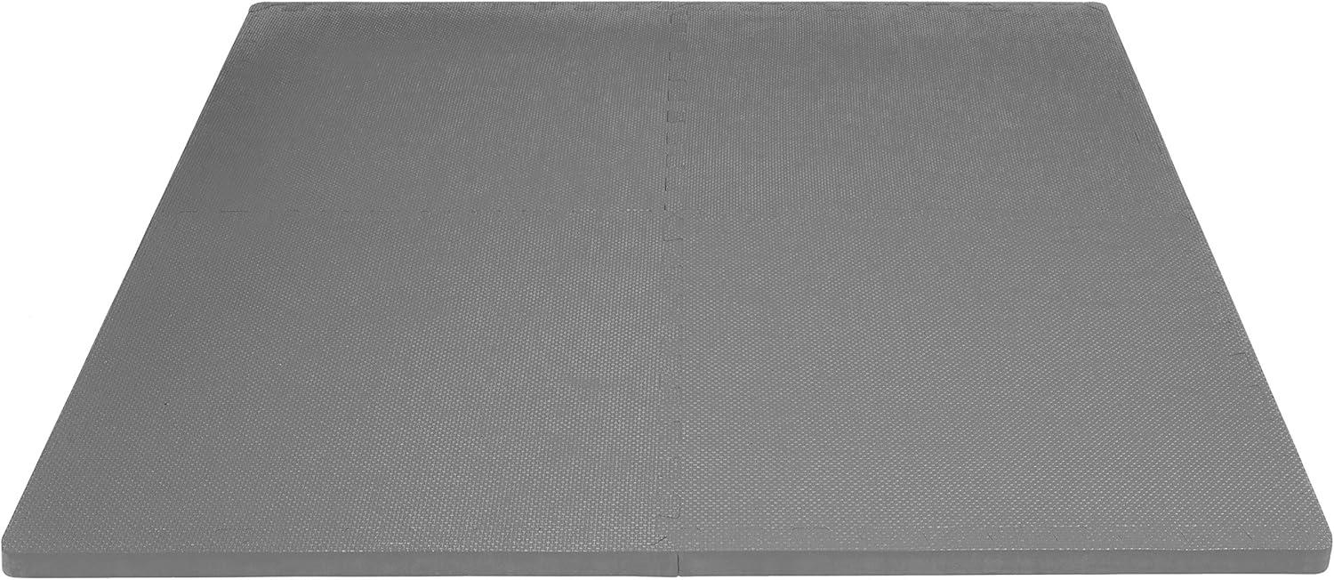 imageProsourceFit Extra Thick Puzzle Exercise Mat  EVA Foam Interlocking Tiles for Protective Cushioned Workout Flooring for Home and Gym Equipment Black  34 inch  24 Sq Ft  6 TilesGrey  1 Inch  24 Sq Ft  6 Tiles