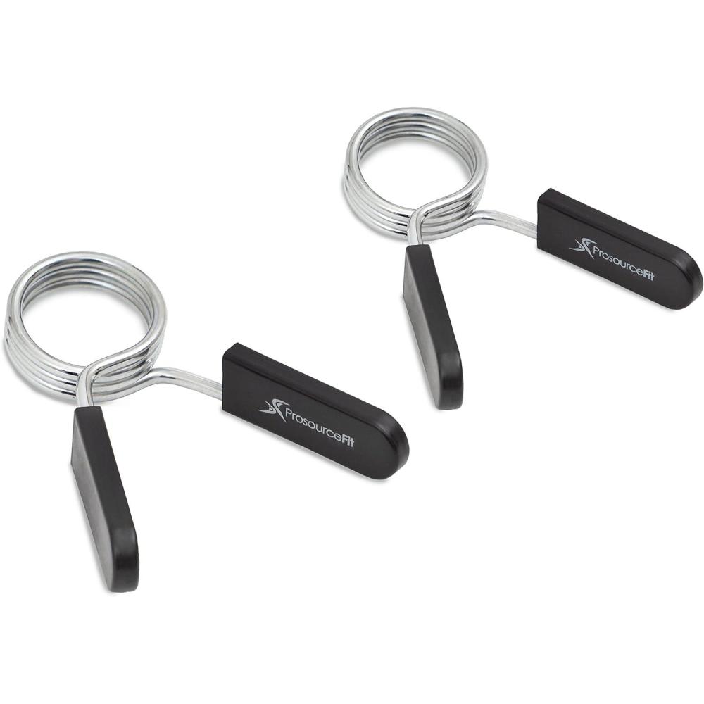 imageProsourceFit Olympic Barbell Spring Clip Collar 2inch Pair with EasyGrip Handles for WeightliftingPowerlifting and Strength Training